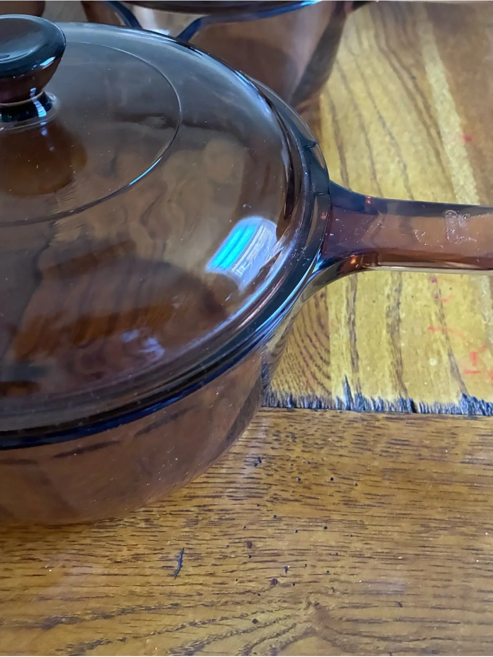 Corningware Visions Amber Glass Covered Saucepan with Handle